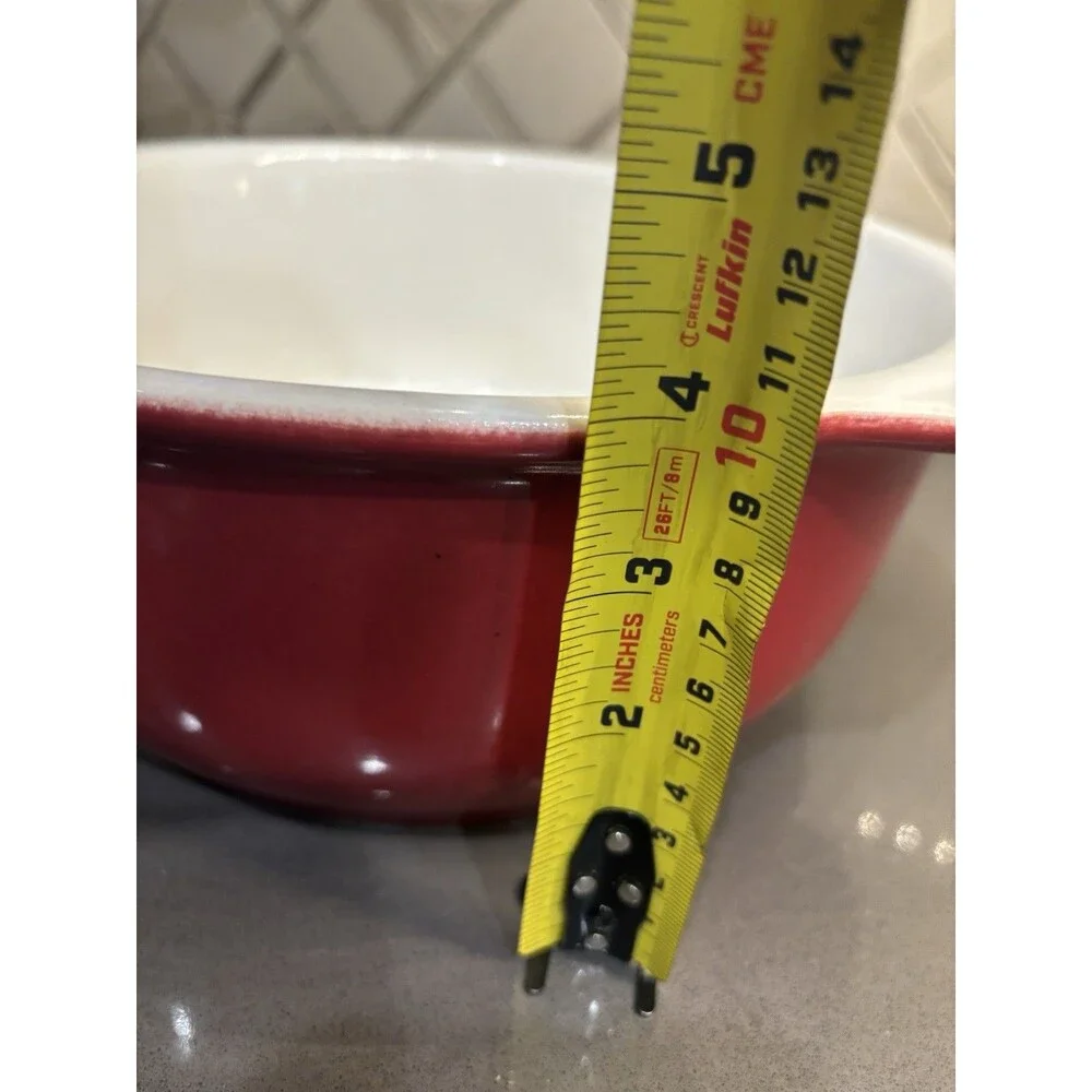 Corelle Coordinates 2.5 Qt Red Stoneware Casserole Dish - No Lid Oven Safe